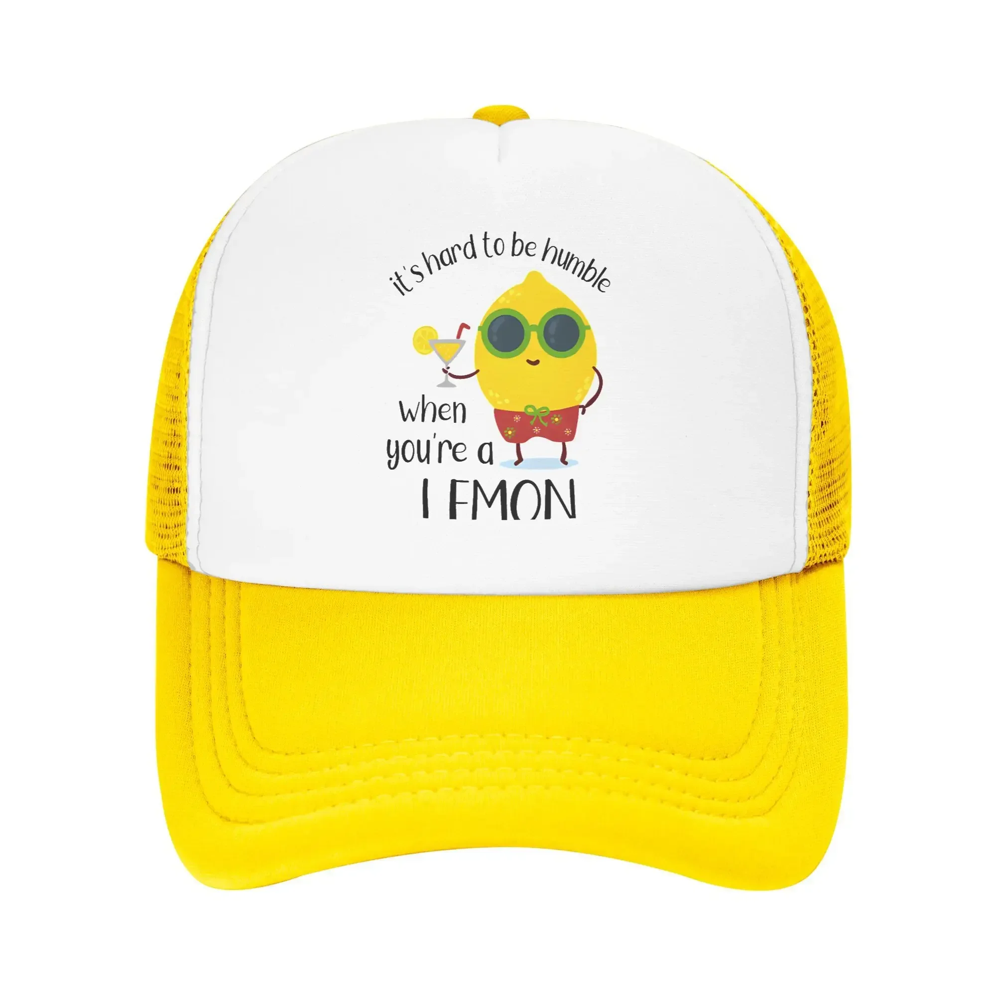 Lemon Hard To Be Humble Lemons Mesh Caps Outfit For Unisex Adjustable Baseball Cap Mesh-Back Summer Breathable Caps