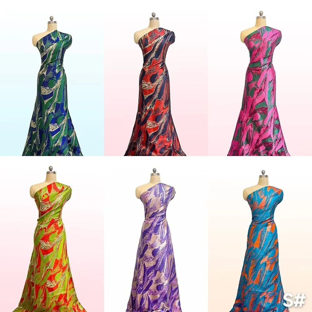 2025 gorąca sprzedaż tkanina żakardowa specjalna moda dostosowana DIY suknia ślubna dla nowożeńców kolorowa tkanina