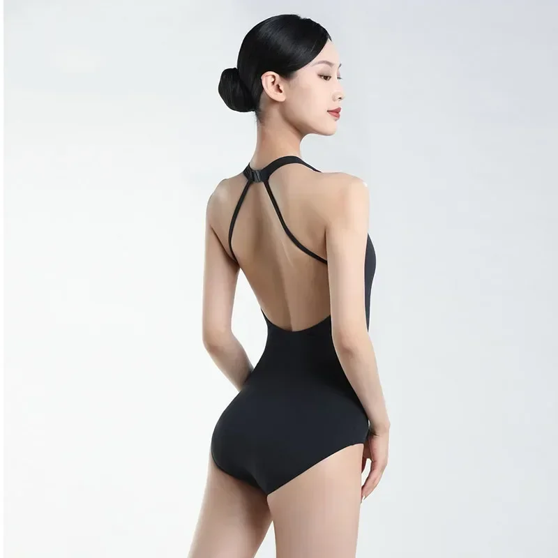 

Новый балетный трико для женщин, танцевальный костюм без рукавов для тренировок, танцевальная команда, гимнастический комбинезон, костюм балерины, боди, танцевальная одежда