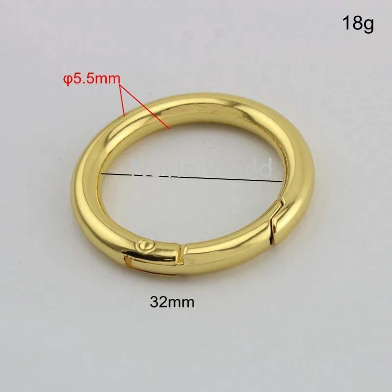 Anillo O de resorte que se puede abrir para correa de cinturón, hebilla de Clip, gatillo, accesorios de artesanía de cuero, 19mm,25mm,32mm, 10-50