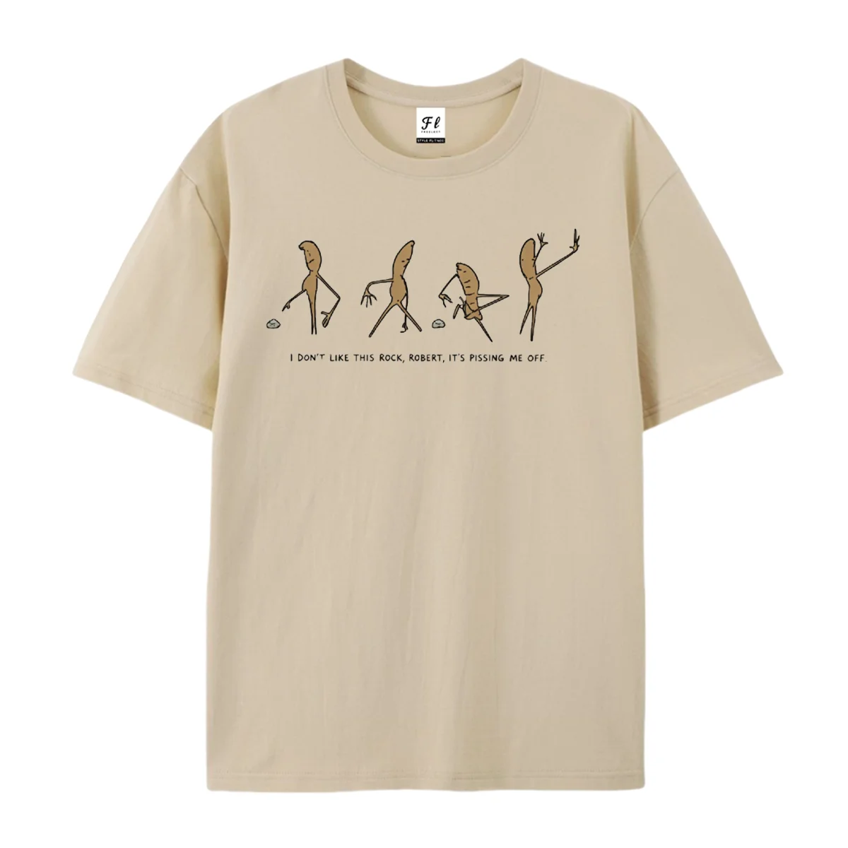 I Don't Like This Rock Robert It's Pissing Me Off Graphic T-Shirt Funny Meme Cartoon Doodle Sarcastic Humor Short Sleeve Tops