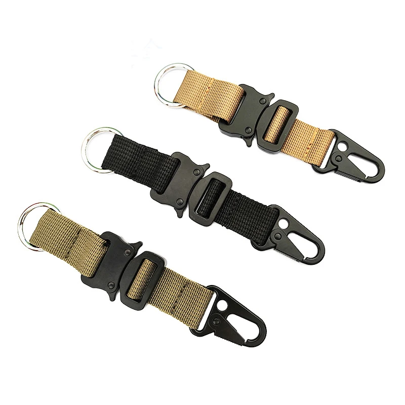 Outdoor Camping Tactics Buckle MOLLE Nylon Ribbon Hang Chain Key Chain Tactical Climbing Buckle Eagle Beak Hook