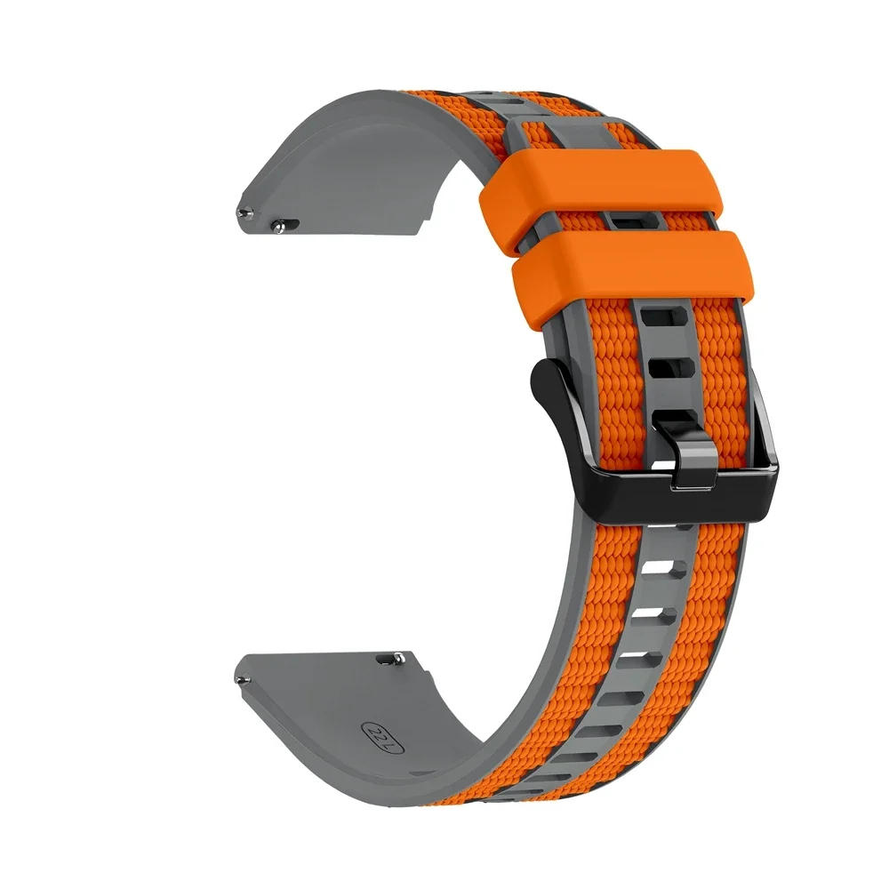 22mm Two-Tone Silicone Wrist Strap For Amazfit Balance 2/Bip 6 5/Helio/T-Rex 3 Pro 48mm/GTR 4 3 2 47mm/Active Max Sport Correa