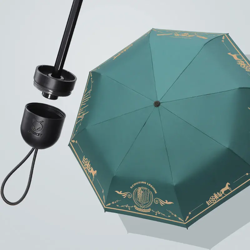 Attack Ombrello gigante animazione che circonda due yuan parasole protezione solare ombrellone da pioggia in vinile studenti e studentesseDoppio uso Omb