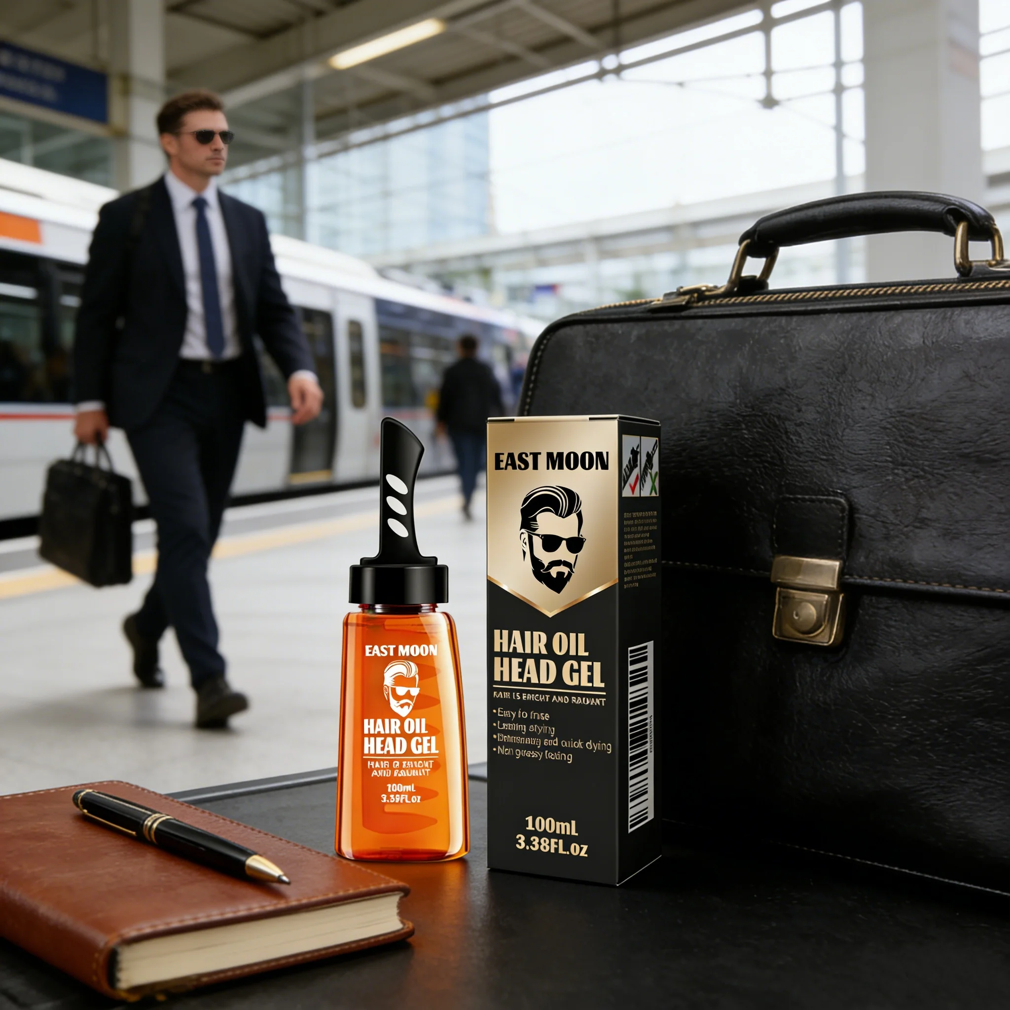 

2 in 1 Hair Wax Gel With Wide Tooth Comb Men Long-lasting Fluffy Hair Styling Oil Hair Styling Cream Liquid Fluffy Comb 100ml