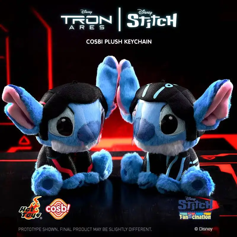 

Подлинный плюшевый брелок Disney Stitch Tron: Ares Cosbi, мягкая кукла, рюкзак, подвеска, коллекция подарков