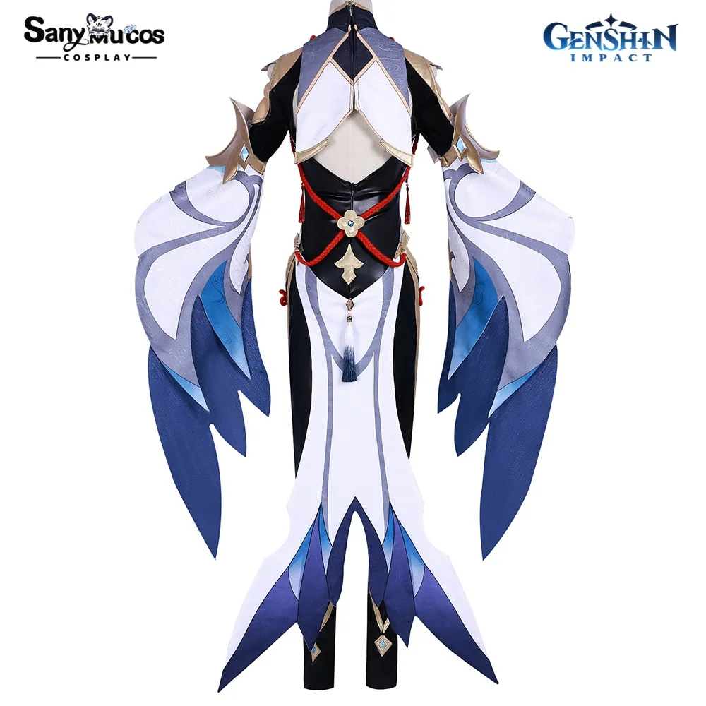 IN MAGAZZINO SanyMuCos Shenhe Cospaly Genshin Impact Shenhe Abito Cospaly Outfit Comic-con Regali di compleanno e vacanze Taglie forti