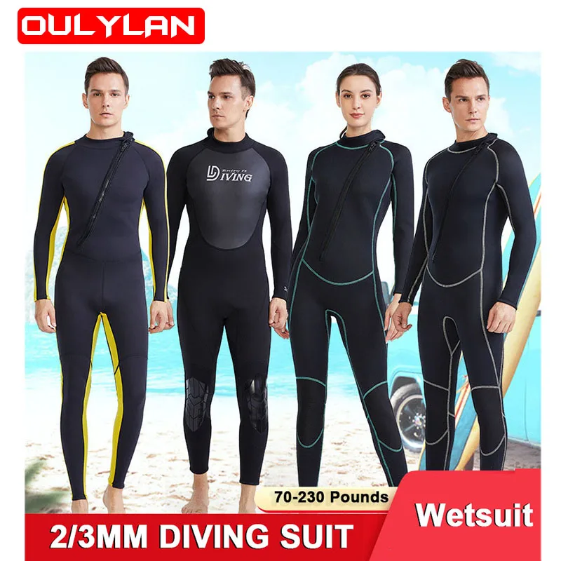 

Oulylan 3mm Men Wetsuit Women Neoprene Diving Suit One-piece Swimsuit Warm Scuba Spearfishing Swimming Equipment