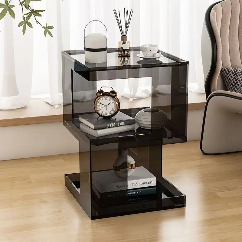 Luxury Transparent Acrylic Coffee Table Furniture,Colorful Living Room Sofa,Side Corner tables Bedroom,Square Bedside Cabinets