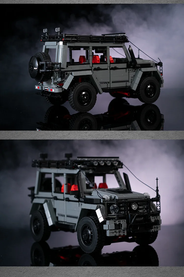 Technisches Deutschland-Stadt-Fahrzeug-Baustein-Set im Maßstab 1:14, Mercedes-Benz G63, Konstruktionsmodell, Bausteine, Spielzeug, Sammlerstück, ideal als Geschenk. – Detail 9