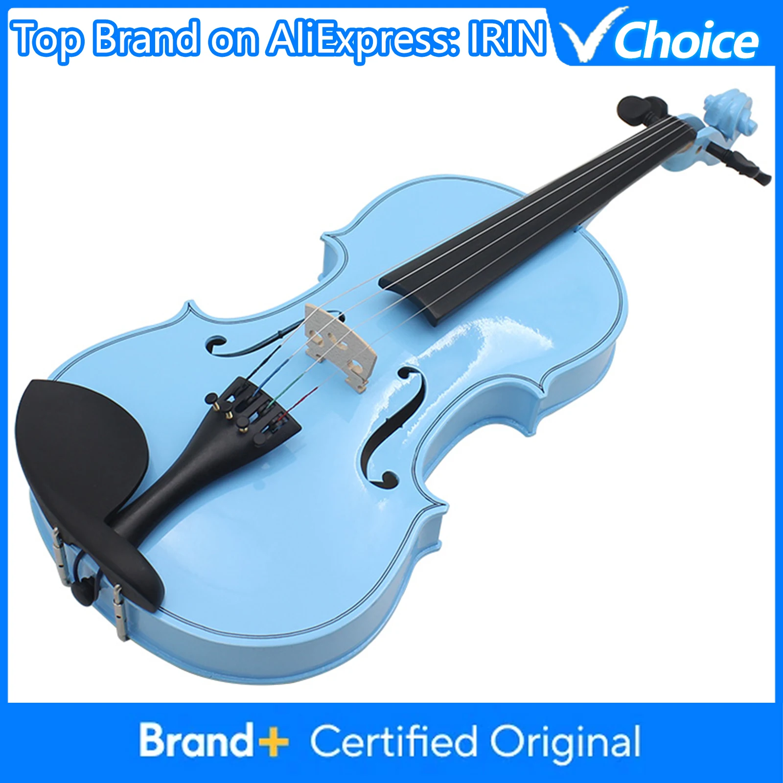 

Акустическая скрипка IRIN для начинающих студентов, из массива дерева, синяя, с футляром, смычком и аксессуарами, струнный инструмент
