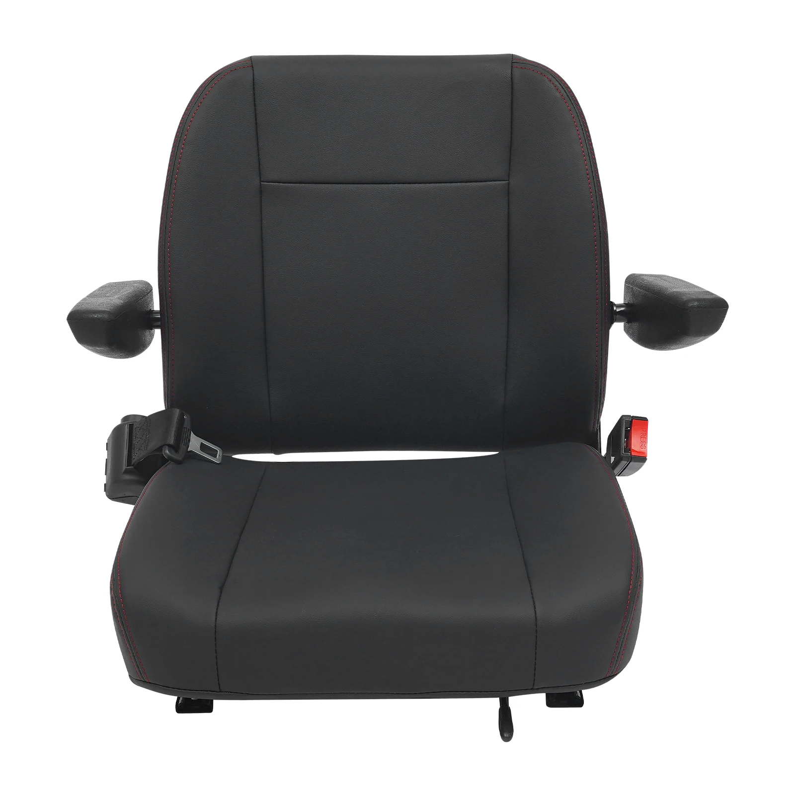Universal Tractor Seat, 0-90° Adjustable Armrest Farm Machinery Seat, 100kg Load Capacity Ergonomic Forklift Seat With Safety Belt For Bulldozers, Excavators, Trenchers