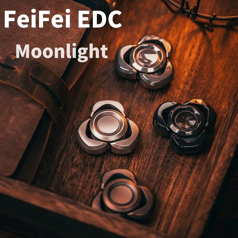 FeiFeiEDC Moonlight Fidget Spinner Three-Bladed Metal Stress Relief Toys Hand Spinner Novelty Toy Portable Office Accessories