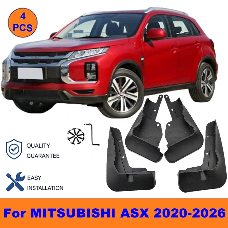 

4Pcs Mud Flaps For MITSUBISHI ASX 2020-2026 - Splash Guards Front&Rear Wheel Fender Mudguards Car Exterior Protection Accessory
