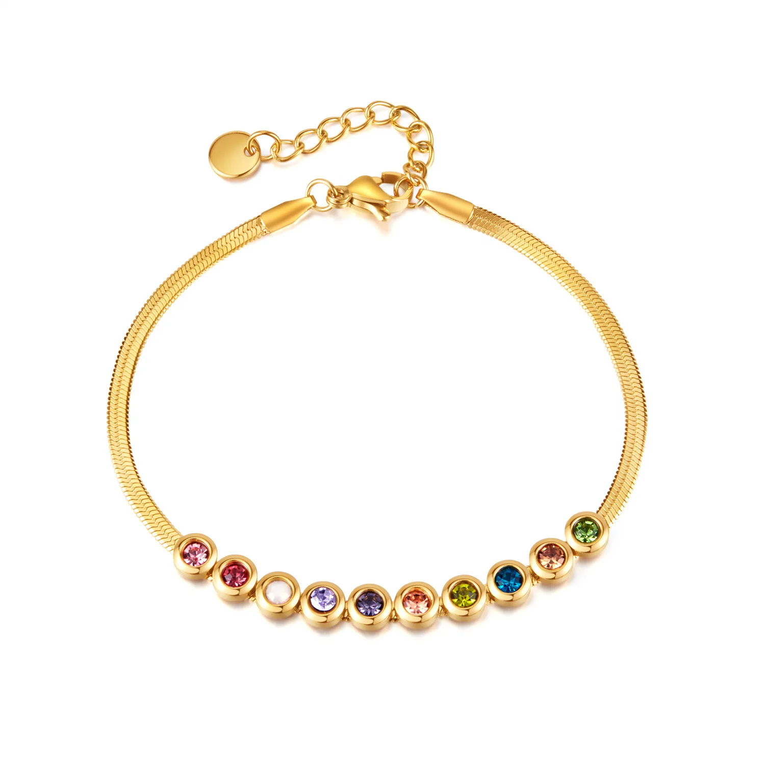 

Fashionable and minimalist women's bracelet with personalized flat blade chain and titanium steel bracelet