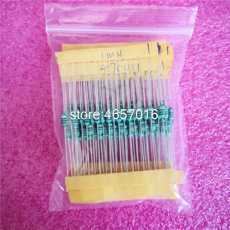 1/4W induktor bermacam-macam 0307 0.25W cincin warna induktansi bermacam-macam 1UH-1MH = = 120 buah Set Kit berbagai macam induktor