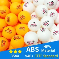 ITTF Padrão Bolas De Tênis De Mesa Ping Pong, ABS Com Costuras, Novo Material, PEIXE DOBLE, V40, 3 Estrelas, 30Pcs