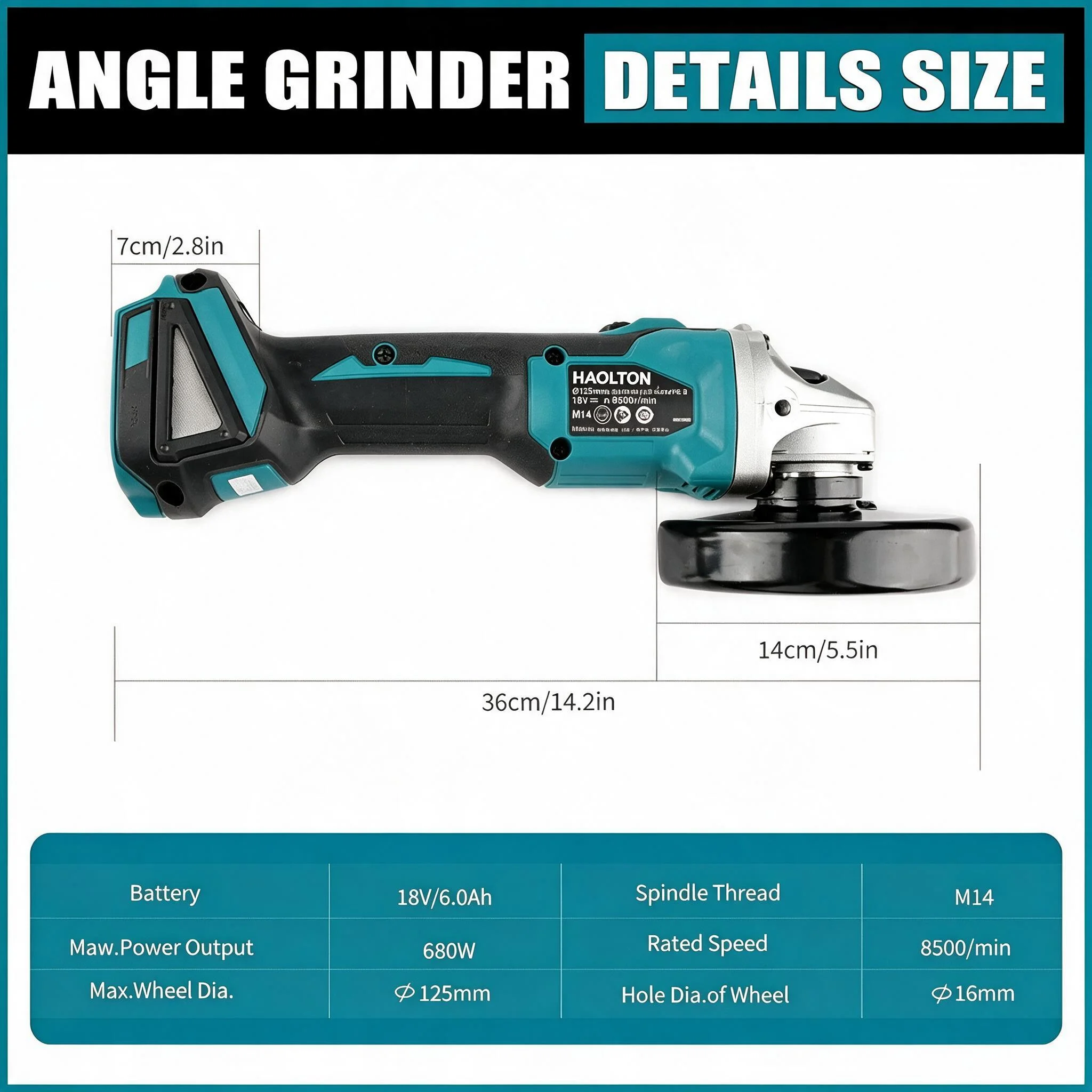 Makita 18V HAOLTON DGA404 Bürs – Brushless Angle Grinder Battery Powered Bewertung und Preis