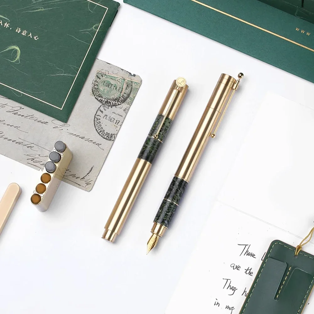 EY-PRODUCTS Marble evergreen classic fountain pen Exquisite high-end graduation business office gift EF F Nibs writing supplies