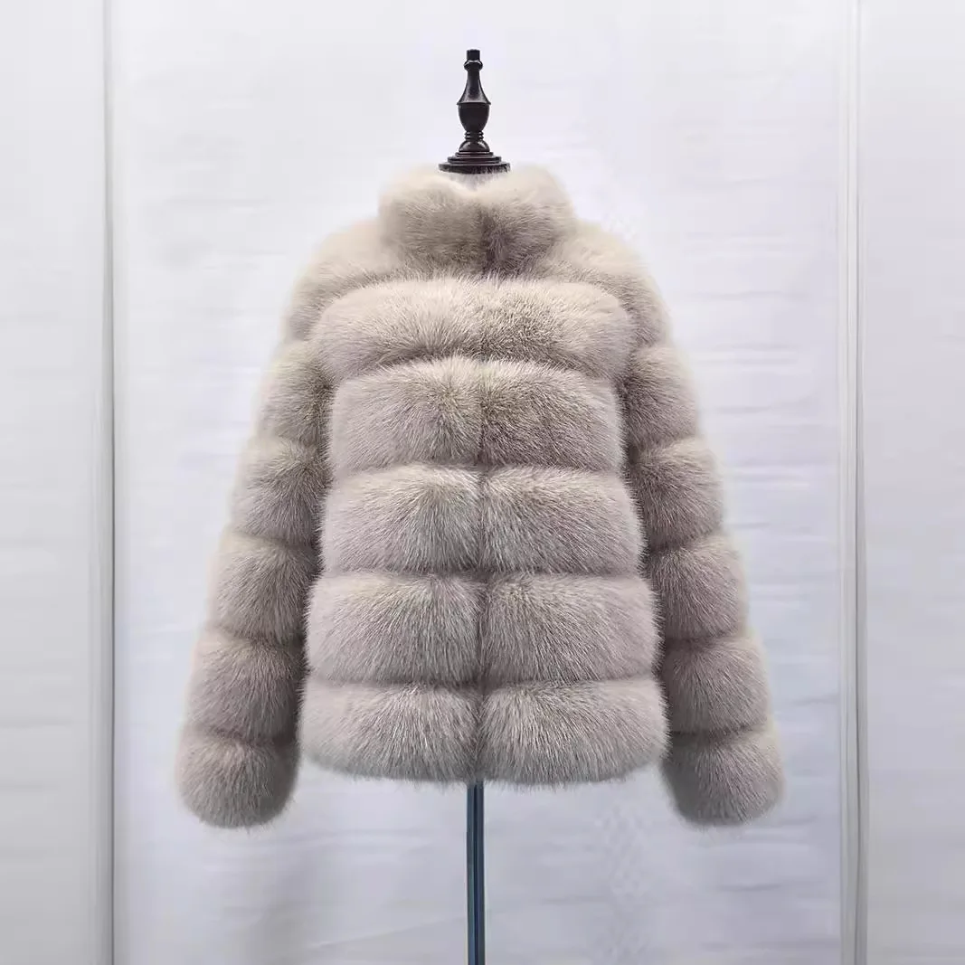 

Зимняя женская куртка из эко-меха 2024, клетчатая однотонная верхняя одежда с воротником-стойкой из искусственного меха для женщин, женское пальто из искусственного меха в Instagram-стиле