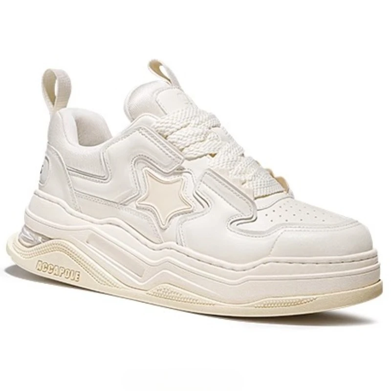 

Genuine Leather Starry Sky Sports Skate Shoes for Men's and Women's Red Shock Absorption Height Increasing Shoes Casual Sneakers