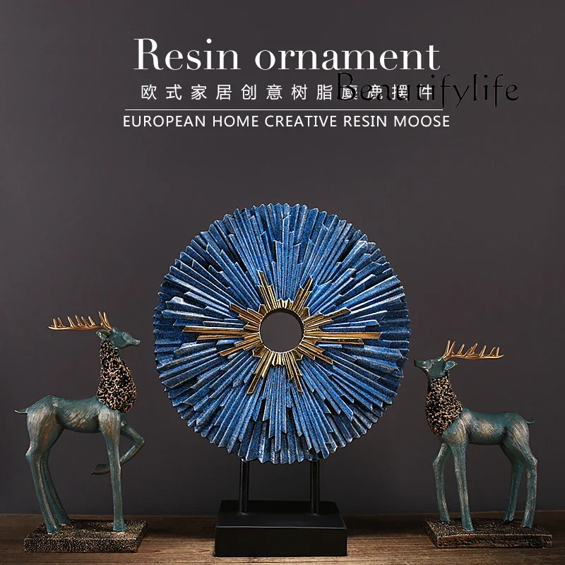 

BJ American Retro Ornament Lucky Deer Creative Home Living Room TV Cabinet Study Soft Decoration Housewarming Gift