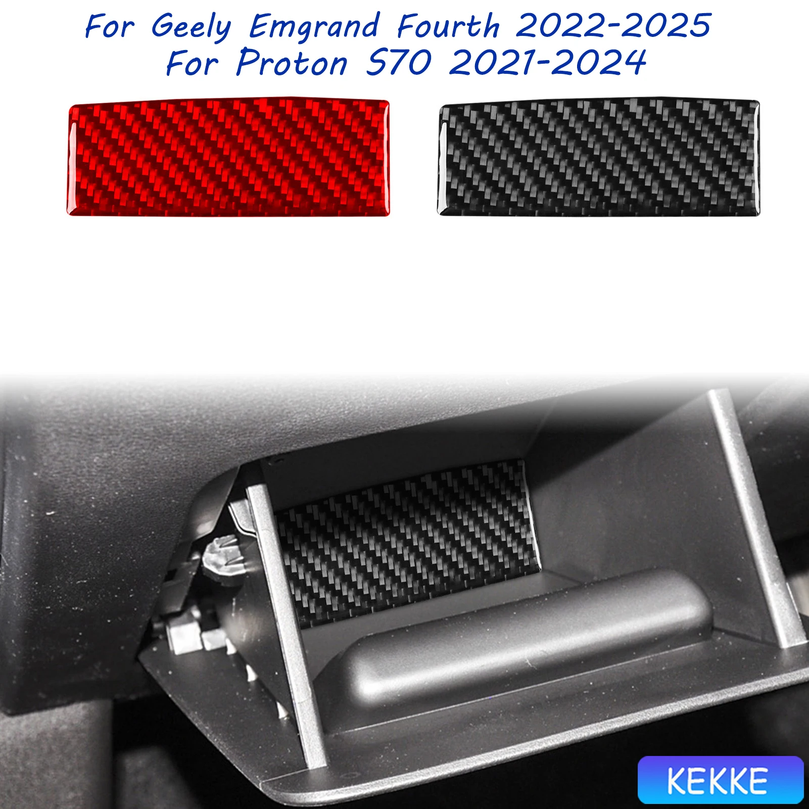 For Geely Emgrand 4th 2022-2025/For Proton S70 2021-2024 Storage Under The Main Drive Carbon Fiber Car Trim Accessory Sticker