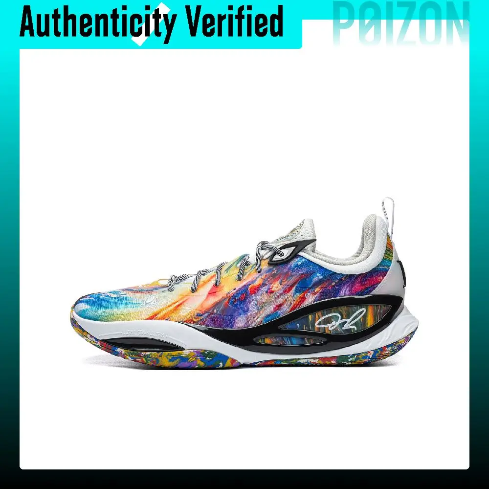 Li-Ning DLO2 Basketball Shoes Men's Low-top Fluorescent Grape Purple And Yellow Cactus ABPW013-25