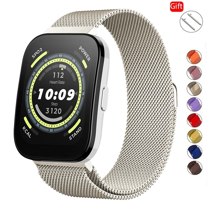 20mm/22mm Milanese Band For Amazfit GTS/4/2/2e/3/GTS2 Mini/GTR 47mm/GTR 4/3/Pro Metal Watch Bracelet Amazfit Bip /U/S/lite Strap