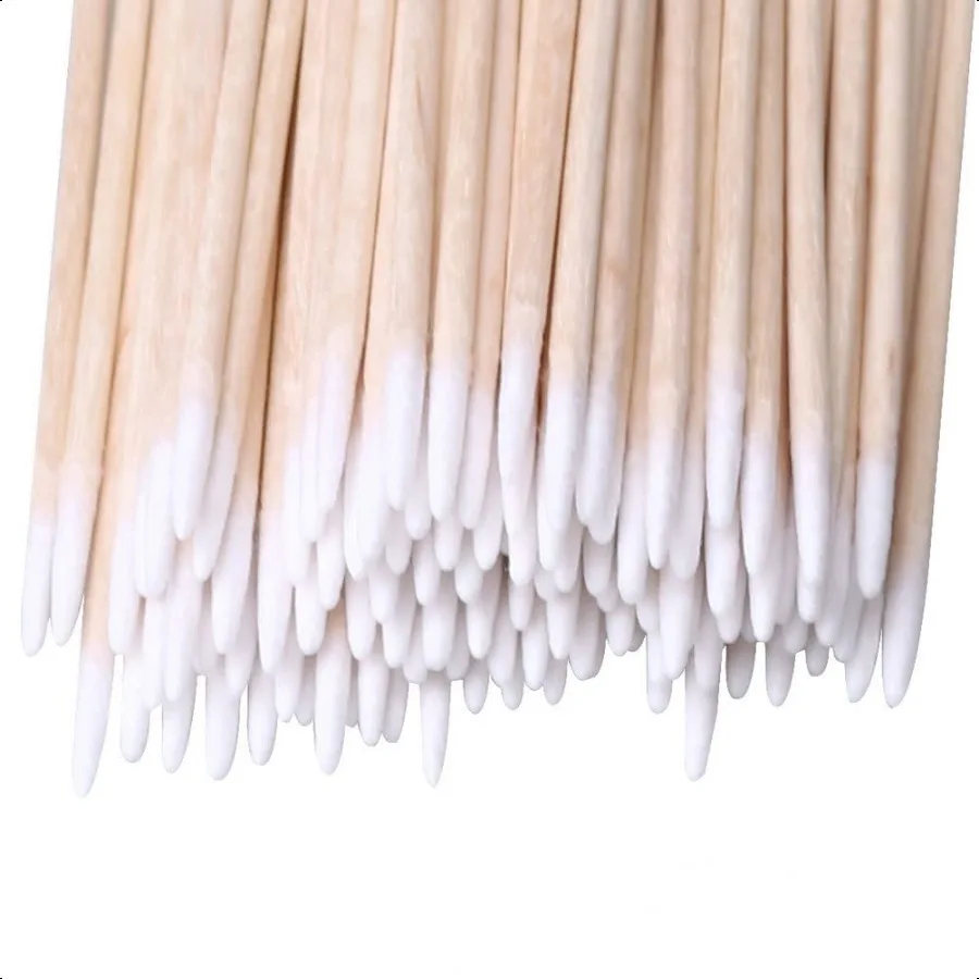 200 pz Tamponi di Cotone A Punta 4 pollici Precisione Microblading Tampone di Cotone Bastoncini di Cotone Applicatore per Sopracciglio Tatuaggio Trucco di Bellezza