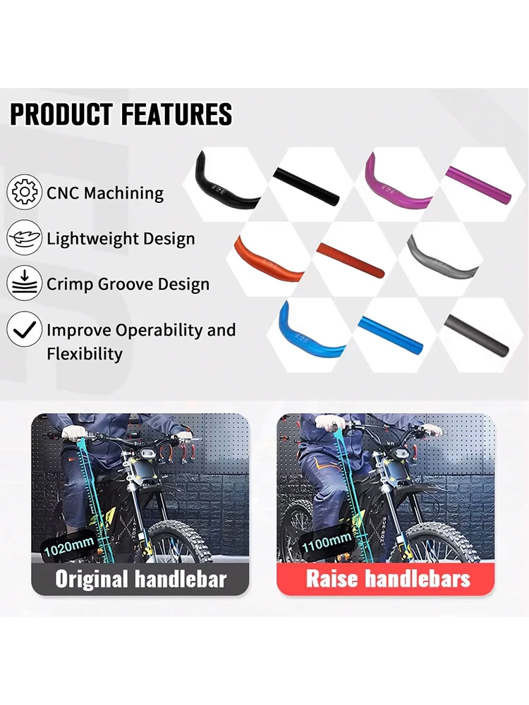 AliExpress JFGRACING Aluminum Handlebars Handle Bar For Sur-Ron Surron Lightbee S X For Segway X160 X260 Electric Dirt Bike Motorcycle E-Bike Parts