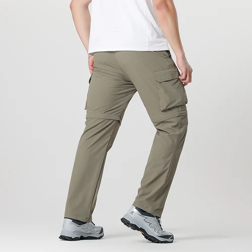 Imagen 2 del producto Pantalones convertibles de senderismo tipo cargo para hombre, impermeables, de secado rápido, livianos, con cremallera extraíble, perfectos para aventuras al aire libre, pesca y camping, equipo de senderismo versátil para todas las estaciones.