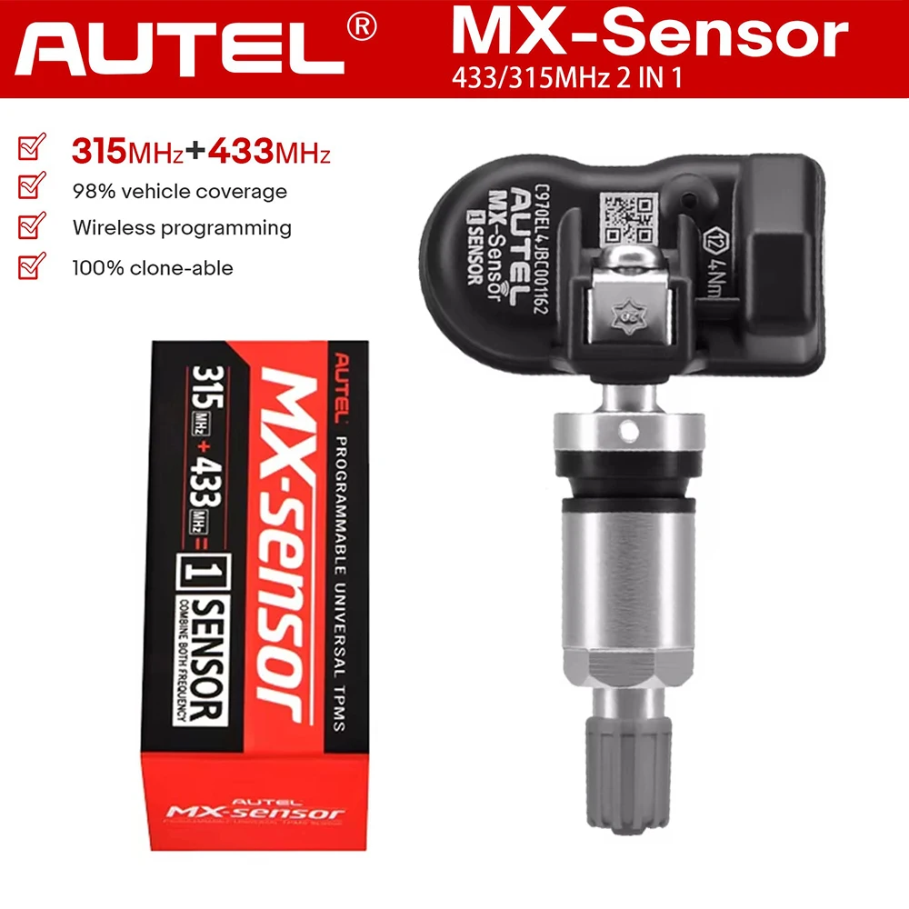 AUTEL MX Sensor Car TPMS Tire Pressure Monitor Sensor System 2in1 315MHZ+433MHz Programmable Universal TS508 TS600 808TS 906TS