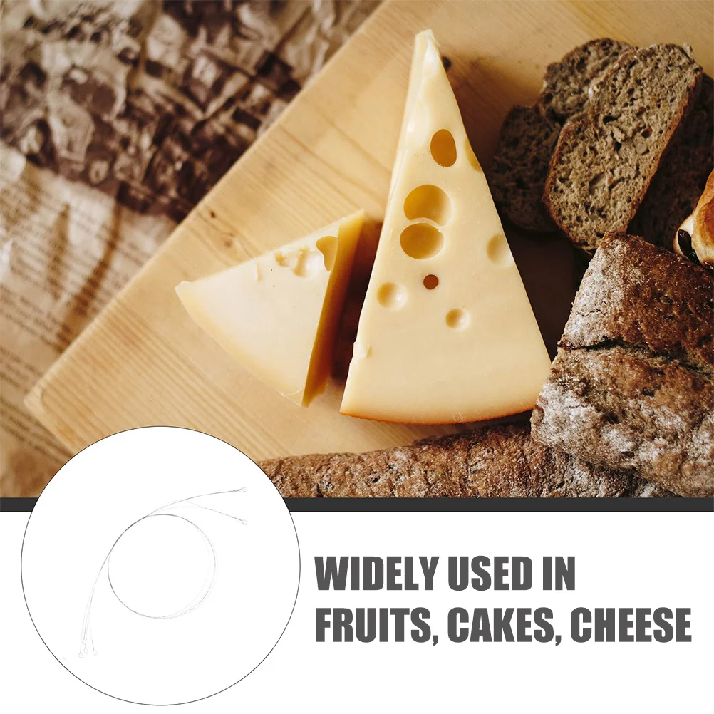 

4Pcs Cheese Wire Slicer Stainless Steel Metal Cheese Cutter Replacement Wire Handheld Kitchen Cooking Gadget Butter Slicer