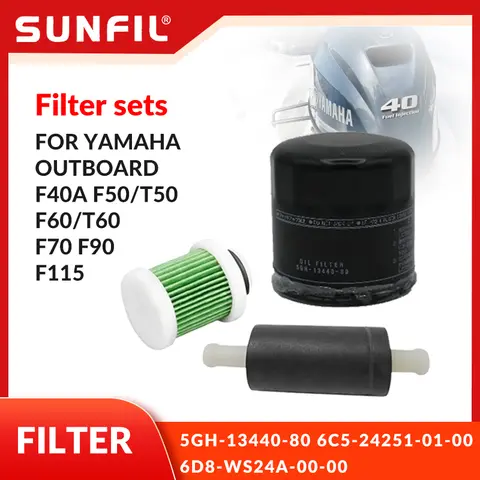 필터 세트 5GH-13440-80 6C5-24251-01-00 6D8-WS24A-00-00 YAMAHA 아웃보드 F40A F50/T50 F60/T60 F70 F90 F115