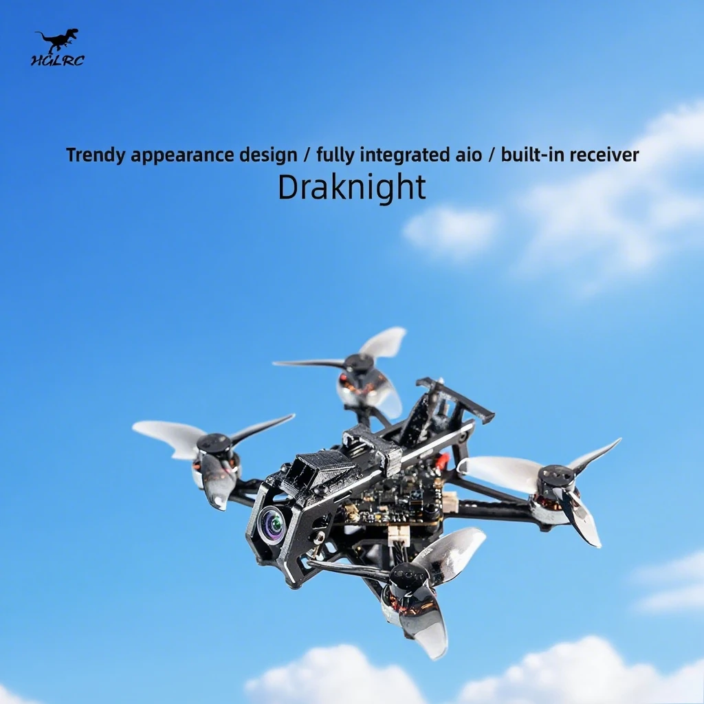 

HGLRC Draknight FPV Drone 2inch 2S Toothpick Quadcopter - SPECTER12 ES2-4S AIO 400mW Caddx Ant 1200TVL 1003 10000KV 2S