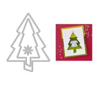 

2025 Merry Tree Stamp Set Metal Cutting Dies Clear Stamps Stencil Hot Foil for DIY Decorating Scrapbook Paper Card Album Craft