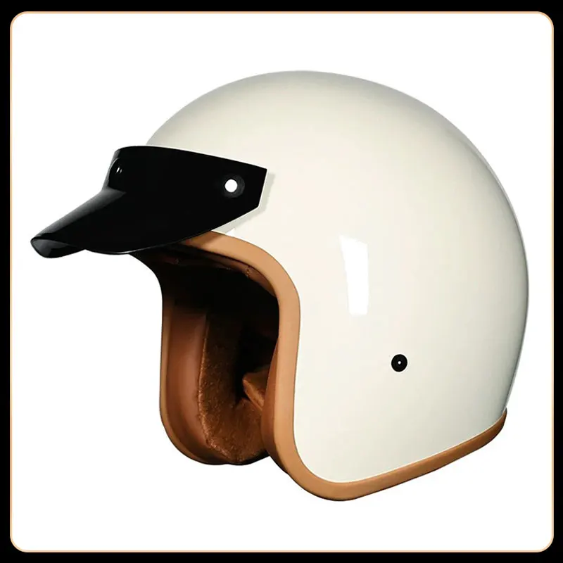 

ORZ 3/4 Open Face Retro Motorcycle Helmet, Classic Comfortable ABS Shell, Scooter Helmet for Men & Women