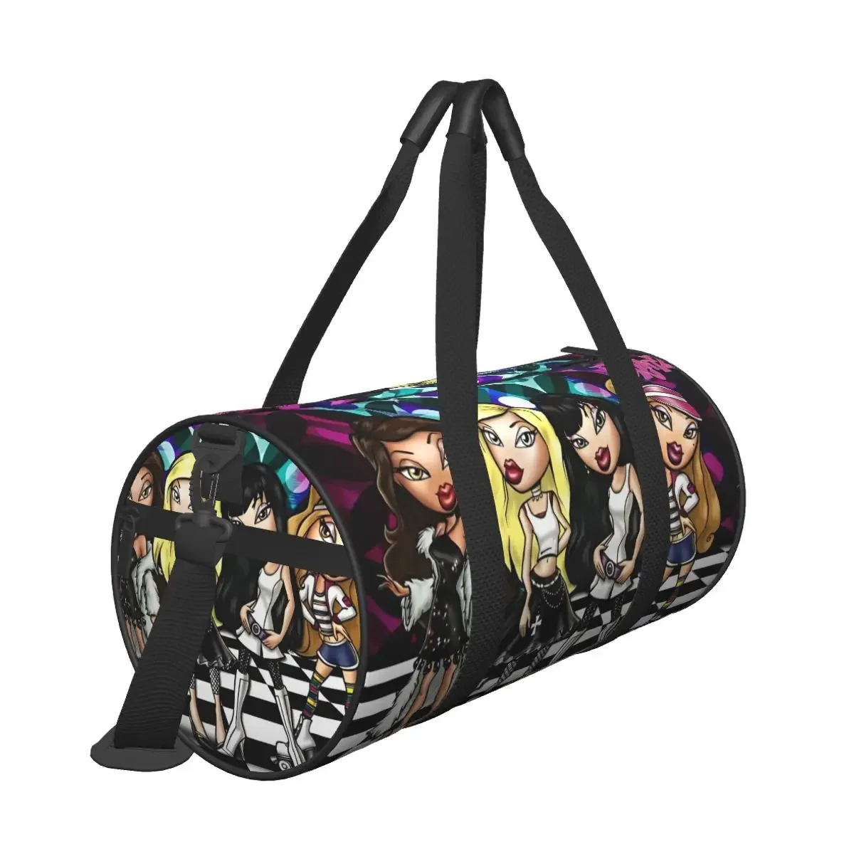 Bratz Glitter Sparkle Gym Bag Weekend Sports Bags Gym Accessories Travel Pattern Handbag Retro Fitness Bag For Male Female