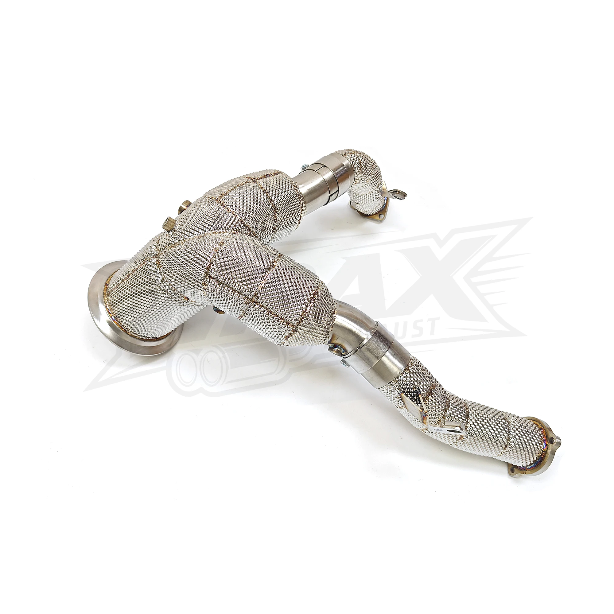 

WRAX for Audi A6L A6 A7 3.0T Exhasust High Flow Catless/Catalyzed Downpipe SS304 Pipe Upgrade of Heat Shield Exact Fit