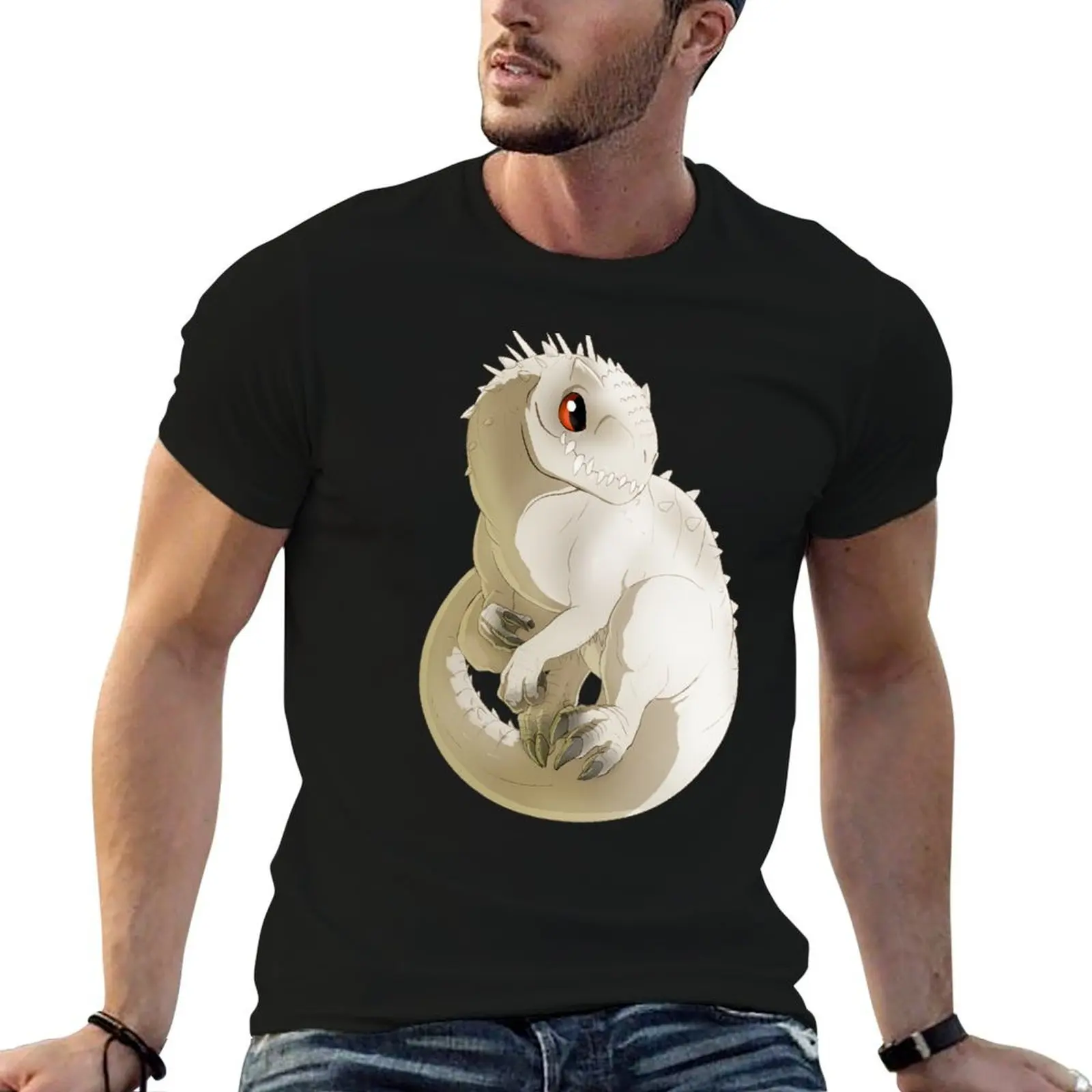Indominus ريكس تي شيرت تي شيرت مخصص طباعة رجل تي شيرت عالية الجودة الفاخرة العلامة التجارية تي شيرت للرجل سليم تي شيرت مجسم #1