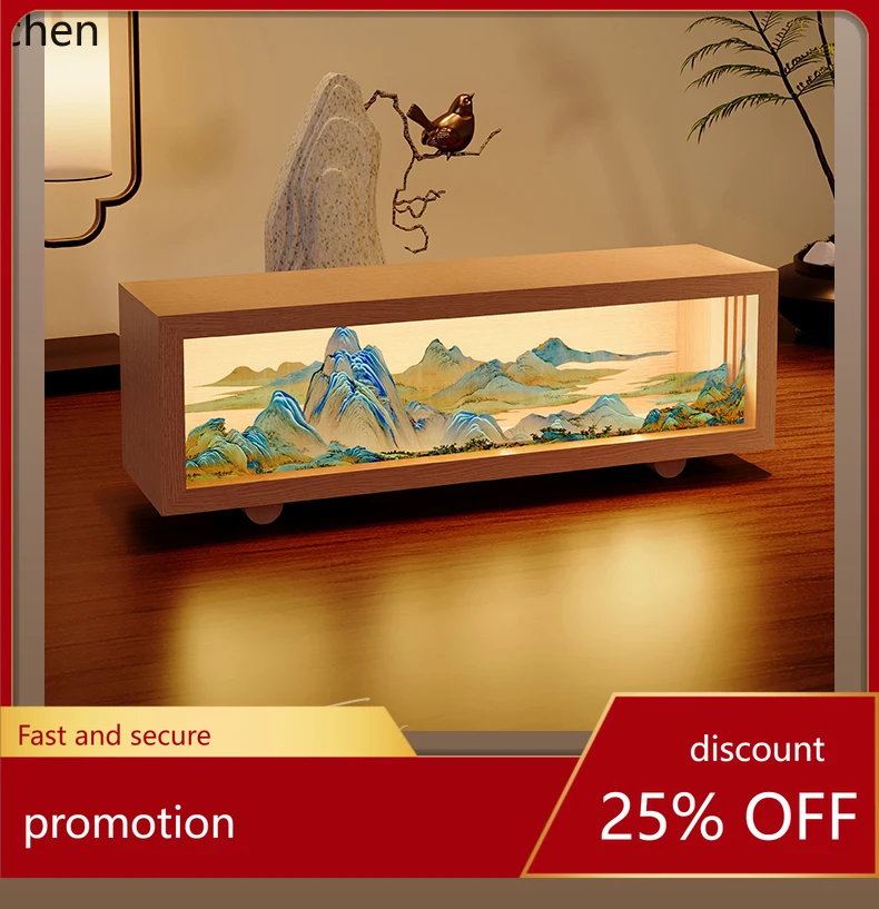 

ZML Thousand Miles of Rivers and Mountains Desktop Ornament Home Atmosphere Decoration Creative