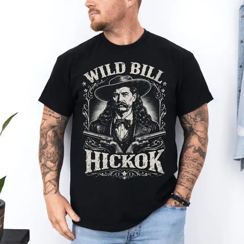 Wild Bill Hickok T-Shirt: Legendary Gunslinger Shirt | Wild West Icon Unisex Tee | Frontier Lawman Outlaw Vintage Design T-shirt