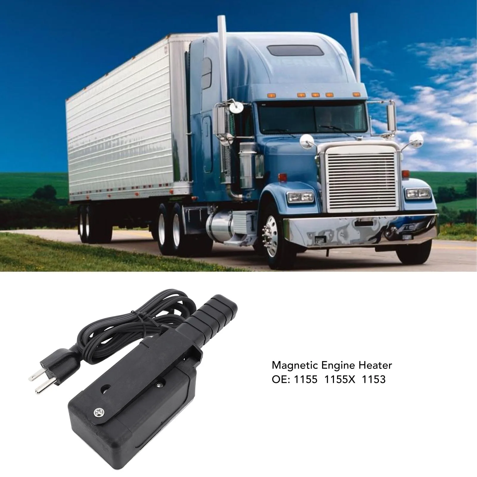 

Engine Block Heater Magnetic Engine Heater 1155X 200W Engine Block Heater for Car Truck Tractor Magnetic Engine Oil Pan Heater