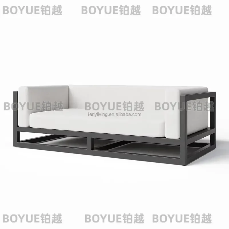 Luxury All Weather Outdoor Sofa Set Garden Patio Furniture Modern Leisure Couch for Courtyard Backyard Home Exterior Decor