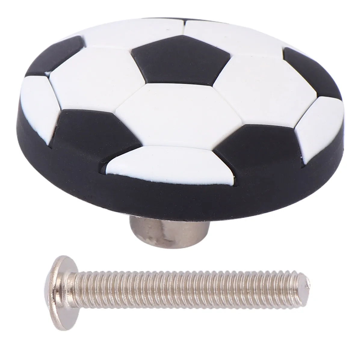 4Pcs Football Shaped Drawer Pull Handle Rubber Cabinet Knob Wardrobe Door Grip Kids Room Nursery Decorative Soccer Ball
