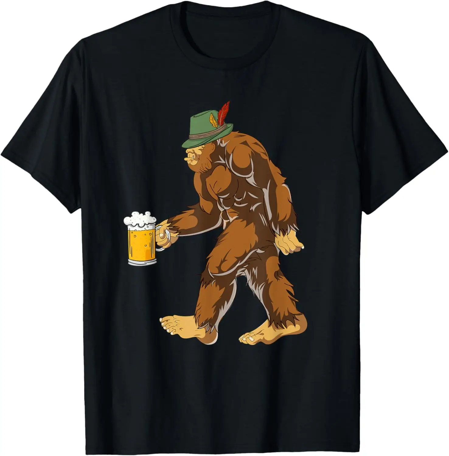 German Bigfoot Lederhosen Funny Beer Oktoberfest T-Shirt Anime Graphic T-shirts For Men Clothing Women Tees 100%Cotton