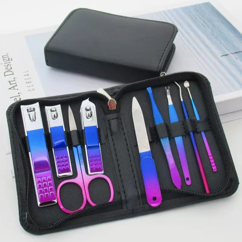 

9pcs Professional Stainless Steel Nail Clipper Set Sharp & Durable Manicure Pedicure Tool Kit with Portable Case Christmas Gift
