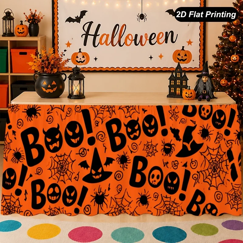 One-piece polyester tablecloth, for the start of the school year, back-to-school season, Thanksgiving, autumn