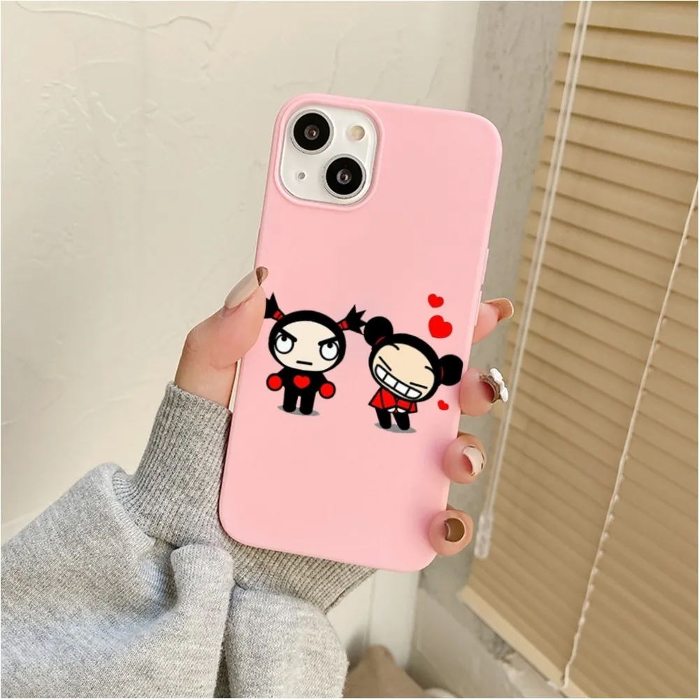 Chinese Doll Pucca And Garu Phone Case For Iphone 11 13 14 Pro Max X Xr Xs Max Se2020 12mini Pink Cover Case